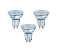 Osram Base Par16 LED Reflector Non-Dimmable Lamp, Glass, Cool White, GU10, 4.3 W, Set of 3