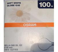 OSRAM BELLALUX Soft G95 SIL 100 E27 100W 230V Opal White Globe Lamp DIMMABLE
