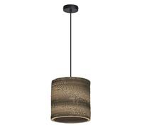OSRAM Brown Decor Cardboard Cylinder Pendant luminaire, Corrugated Board, E27, 250 mm Diameter, Recycled Material lampshade, Sustainable Thanks to Replaceable Light Source, Simple Installation