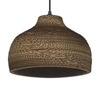 OSRAM Brown Decor Cardboard Hat Pendant luminaire, Corrugated Board, Lightweight, E27, 360 mm Diameter, Recycled Material lampshade, Sustainable Due to Replaceable Light Source, Simple Installation