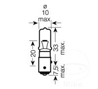 Osram Bulb 12V21W Bay9S (Pack of 10)