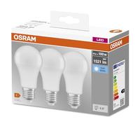Osram Bulb Shape Base Classic A LED Lamp, Plastic, Cool White, E27, 14 W, Set of 3