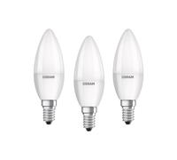 Osram Candle Shape Base Classic B LED Lamp, E14, Cool White, 5 W, Set of 3