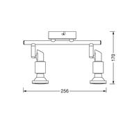 OSRAM ceiling spotlight, silver, metal, 2-bulb, GU10 LED, 2,700 K