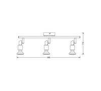OSRAM ceiling spotlight, silver, metal, 3-bulb, GU10 LED, 2,700 K