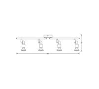 OSRAM ceiling spotlight, silver, metal, 4-bulb, GU10 LED, 2,700 K