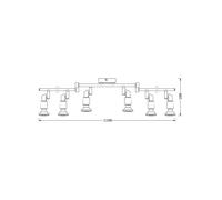 OSRAM ceiling spotlight, silver, metal, 6-bulb, GU10 LED, 2,700 K