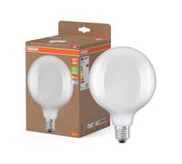 Osram Classic Globe Shape, with Decorative LED Filament, Energy Efficiency Class A, E27, 7.2 W, 1521 lm, 4000 K, Cool White, Without Heating, 100% immediate Illumination.