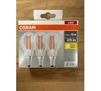 Osram Classic P 40 LED 470lm 4W Warm White E14 Pack of 3
