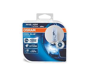 OSRAM COOL BLUE INTENSE H15, headlight bulb for halogen headlamps, xenon effect for white light, 64176CBI, 12 V passenger car, folding carton box (1 unit)