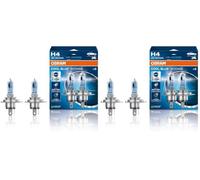 OSRAM COOL BLUE® INTENSE H4, +100% more brightness, up to 5,000K, halogen headlight lamp, LED look, Hanging folding box (2 lamps) (Pack of 2)