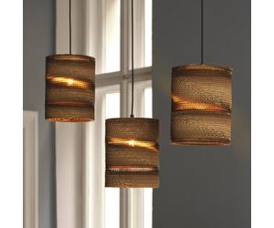 OSRAM CYLINDER hanging light, 3-bulb, brown, Ø 20 cm, corrugated cardboard