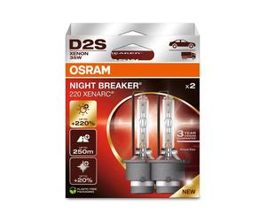OSRAM D2S 35W Night Breaker 220 Xenarc Super Bright +220% Brighter 66240XN2-2HB
