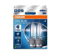 OSRAM XENARC® COOL BLUE® INTENSE D2S, +150% more brightness, up to 6,200K, xenon headlight lamp, LED look, Hanging folding box (2 lamps)