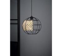 Osram Decor Cage Globe Pendant Ceiling Light E27 Black Rattan Max 15W LED Modern