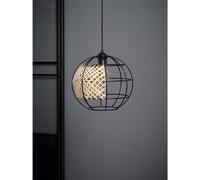 Osram Decor Cage Globe Pendant Ceiling Light E27 Black Rattan Max 15W LED Modern