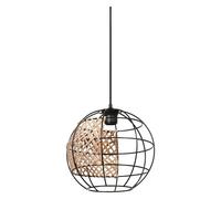 Osram Decor Cage Globe Pendant Ceiling Light E27 Black Rattan Max 15W LED Modern