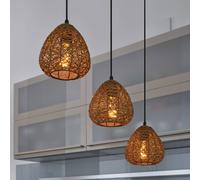 OSRAM Decor Paper Drop hanging light, 3-bulb long, beige, E27