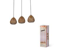 Osram Decor Paper Drop Pendant Linear Ceiling Light 3XE27 Beige 3x6W LED Modern