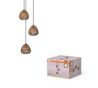 OSRAM Decor Paper Drop Plate Decorative Pendant Light, 367 mm, 3-Bulb, with E27 Socket, Paper/Metal, IP20, Beige