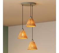 Osram Decor Raffia Pendant Plate Ceiling Light 3 X E27 Green