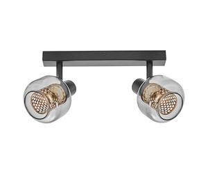 OSRAM Decor Spot Firefly wall Light, 2x2.8W, E14, 500lm, 2700K, Warm White, dimmable, IP20, Metal/Glass, Black, LED Included and Replaceable
