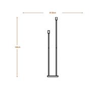 OSRAM DECOR STICK floor lamp, dark grey, height 146 cm, 2 x E27