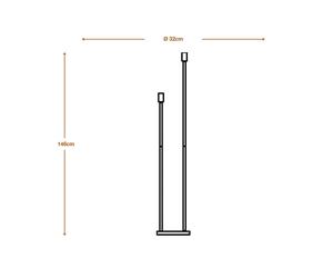OSRAM DECOR STICK floor lamp, dark grey, height 146 cm, 2 x E27