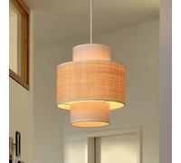 OSRAM Decor Wrap Cylinder pendant light, beige, raffia, linen