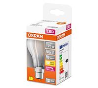 OSRAM Dimmable Filament LED lamp with B22d base, warm white (2700K), classic bulb shape, 8W, frosted glass, replacement for conventional 75W bulb, pack of 6