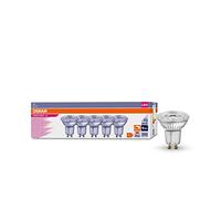 Osram Dimmable LED Reflector Bulbs with GU10 Base | Energy Saving 50W Replacement Ultra Long Life (15,000H) Beam Angle 36° Warm White | PAR16 50 36° 4.5W/3000K GU10 in 5-Pack