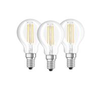 Osram Drop Shape Base Classic P LED Lamp, Cool White, E14, 4 W, Set of 3