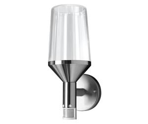 OSRAM Endura Classic Calice Sensor wall Light, Stainless Steel Look, Glass Diffuser, E27, IP44, for driveways and Paths