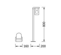 OSRAM ENDURA CLASSIC CASCADE path light, 80 cm, dark grey/clear