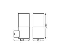 OSRAM ENDURA CLASSIC EBRO outdoor wall light, dark grey, IP44