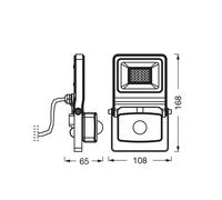 OSRAM Endura Flood PC 20W LED floodlight with Sensor, 3000K Warm White, 1800 lumens, IP44 floodlight with IR Detector, Daylight shutoff, White