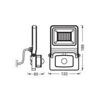 OSRAM ENDURA FLOOD outdoor spotlight, white, sensor 30 W 830 IP44