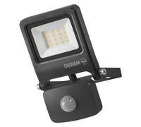 OSRAM Endura Flood PC 10W LED floodlight with Sensor, 4000K, 1000 lumens, IP44 floodlight with Motion Detector, 9m Range, Adjustable, Gray