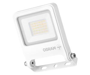 OSRAM Endura Flood PC 20W LED floodlight, 3000K Warm White, 1800 lumens, IP65 floodlight in White, Recycled Aluminum, 180° Swivel Bracket, White