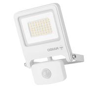 OSRAM Endura Flood PC 30W LED floodlight with Sensor, 3000K Warm White, 3000 lumens, IP44 White floodlight IR Sensor, lux Setting 2-1000