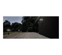 Osram Endura Solar Outdoor Wall Light With Sensor 400lm Stainless Steel in Black Osram Black