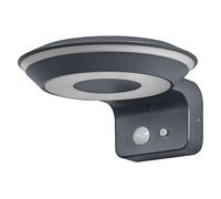 OSRAM Endura Style Glow Solar wall Light, Two Separately controllable Light Rings, Warm White Light (3000K), Integrated Sensor, usable Without Power, IP44 Protection, Dark Gray