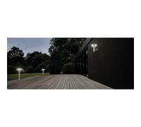Osram Endura Style Solar Wall Sensor Double Circle Outdoor Garden LED Light 6W in Metallic Silver Osram Metallic Silver