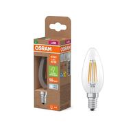 Osram Energy Class Classic Mini Candle, 2.2 W/470 lm, EEK A, Cool White Light (4000 K), CRI 80, Clear Lead-Free Glass, E14 Base, IP20, Diameter 35 mm.