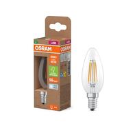 Osram Energy Class Classic Mini Candle, 3.8 W/806 lm, EEK A, Cool White Light (4000 K), CRI 80, Clear Lead-Free Glass, E14 Base, IP20, Diameter 35 mm.