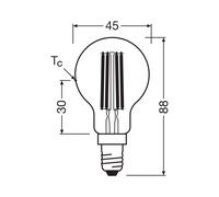 OSRAM LED CLASSIC P Energy Eff A 3.8W 827 Clear E14 Bulb 4099854255229