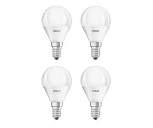 OSRAM Golf Ball LED 5w Small Screw P40 E14 SES 40w Cool White 4000k 4 Pack [EEK: G]