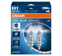 OSRAM COOL BLUE® INTENSE H1, +100% more brightness, up to 5,000K, halogen headlight lamp, LED look, Hanging folding box (2 lamps)