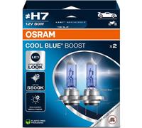 OSRAM H7 12V 80W Cool Blue Boost Halogen Light LED 5500K Off Road Twin Pack