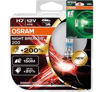 Osram H7 12V Night Breaker 200 up to 200% More Light 2 Pcs.+W5W LL